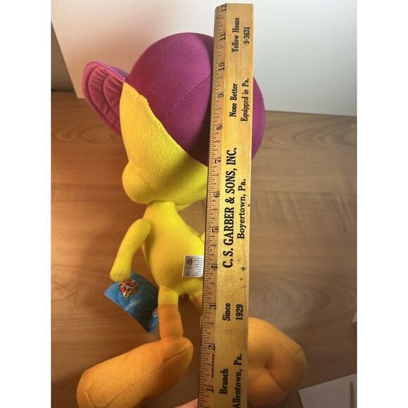 2011 Nanco Looney Tunes 12”Plush Tweety Bird Wearing a Baseball Cap, Stuffed Toy - Picture 9 of 9
